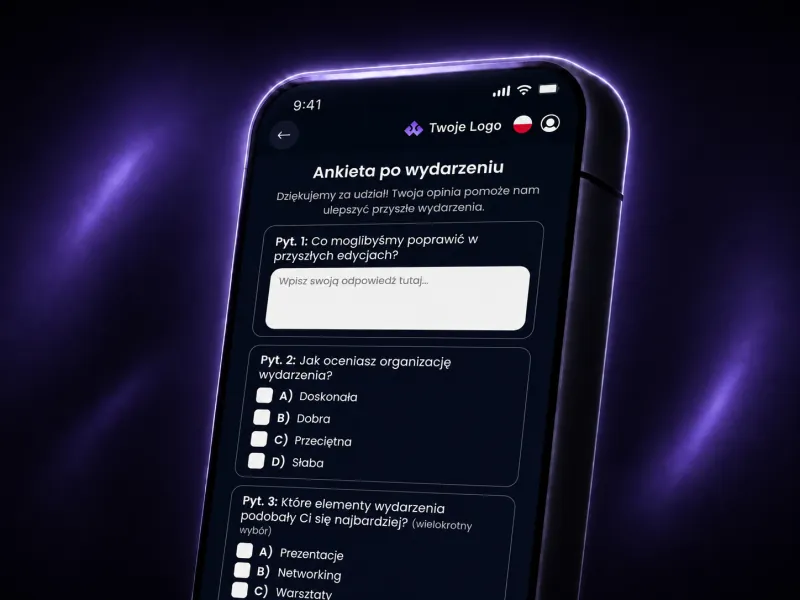 Formularz ankiety EventApp do zbierania opinii uczestników